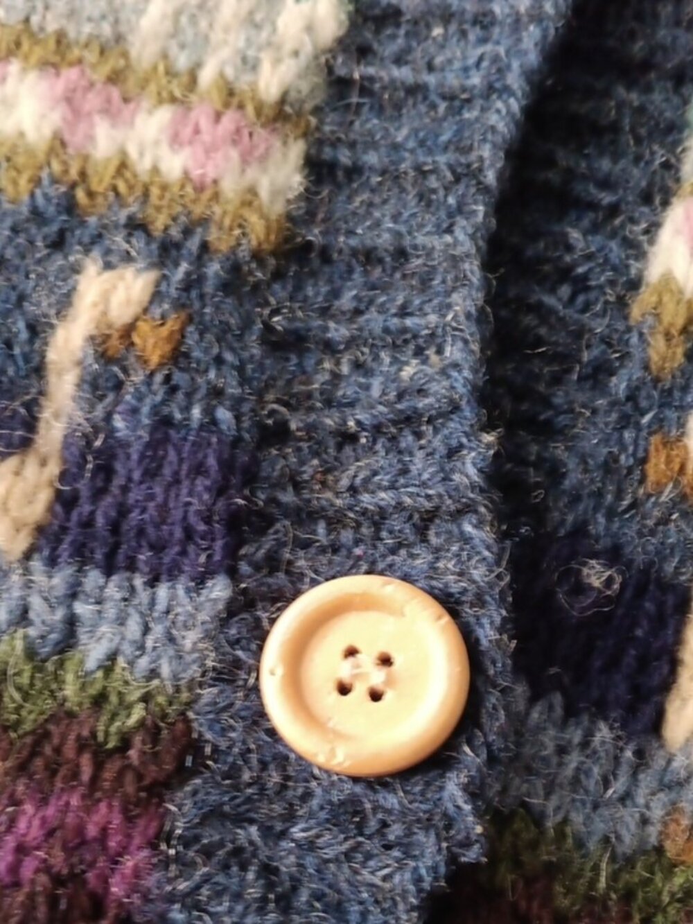 L.L. Bean Wool Geese Intarsia Long Sleeve Button Front Cardigan L Vintage - Picture 6 of 8